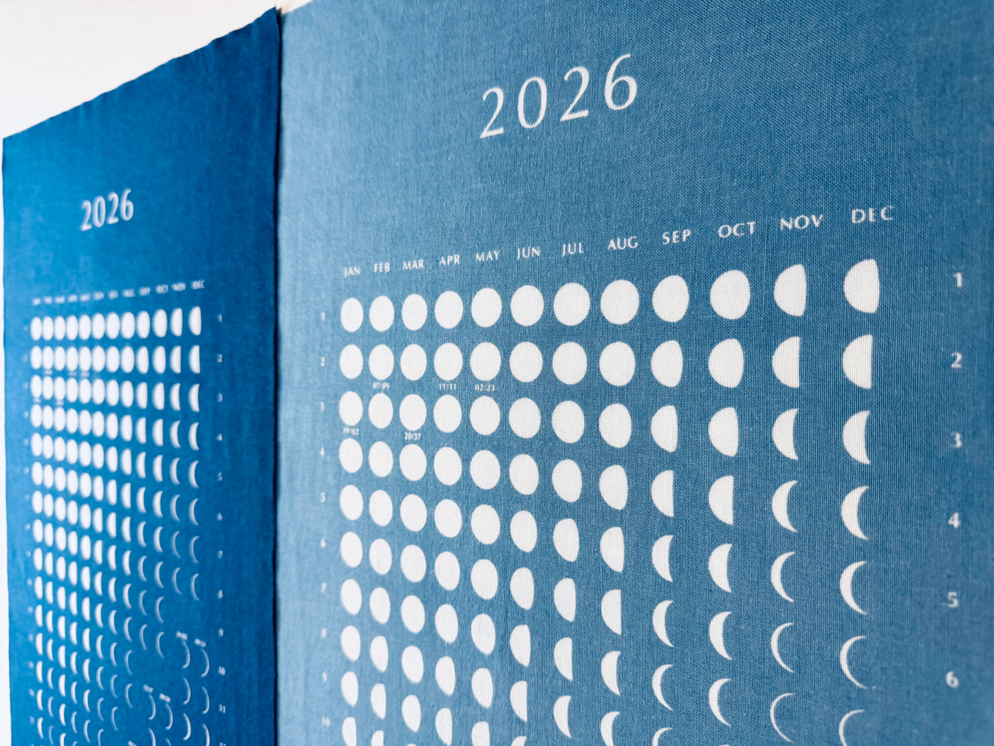 NEW!! 2024 Moon Calendar TENUGUI "Tenugui" sky blue (pale blue)