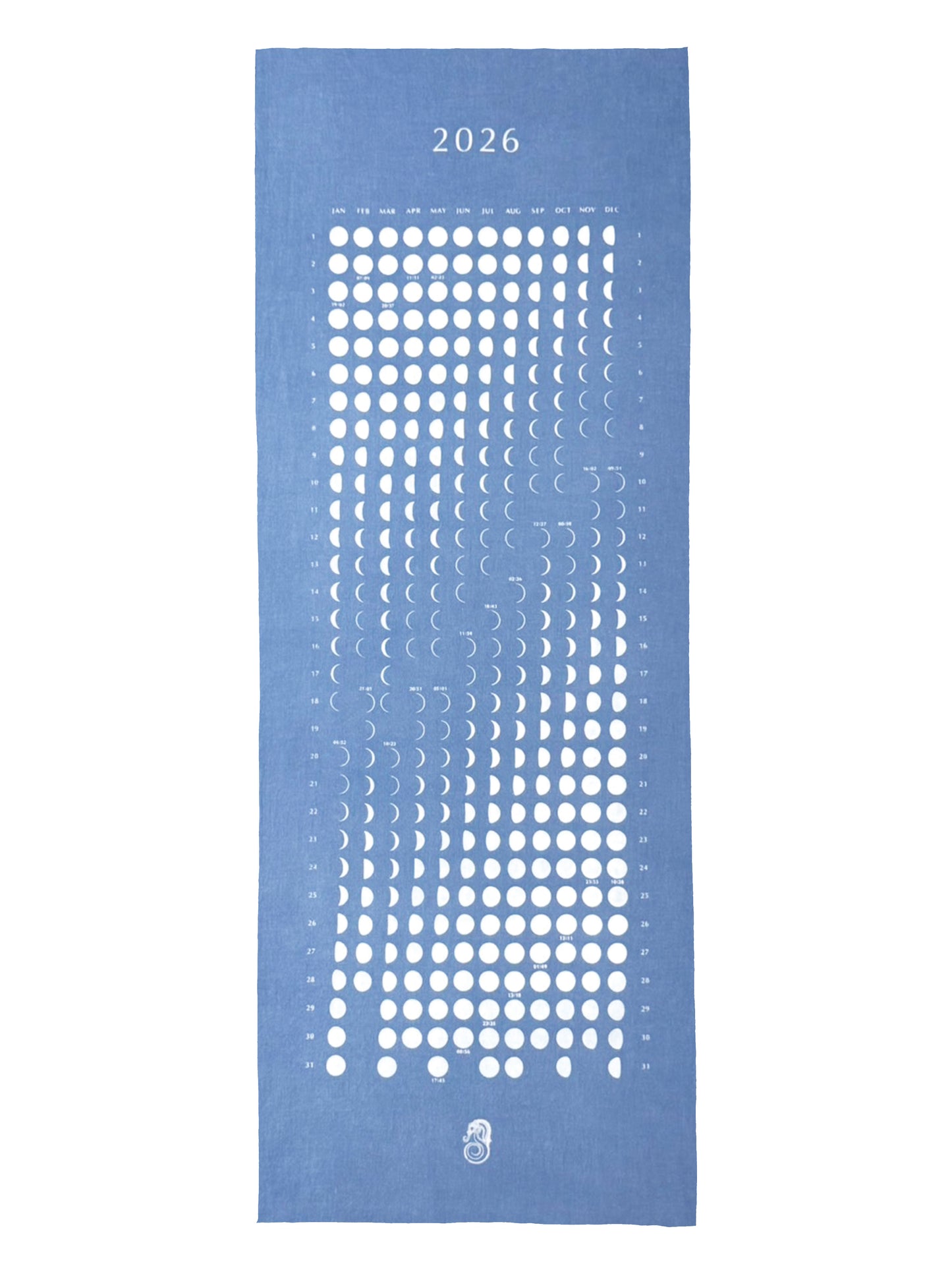 NEW!! 2024 Moon Calendar TENUGUI "Tenugui" sky blue (pale blue)
