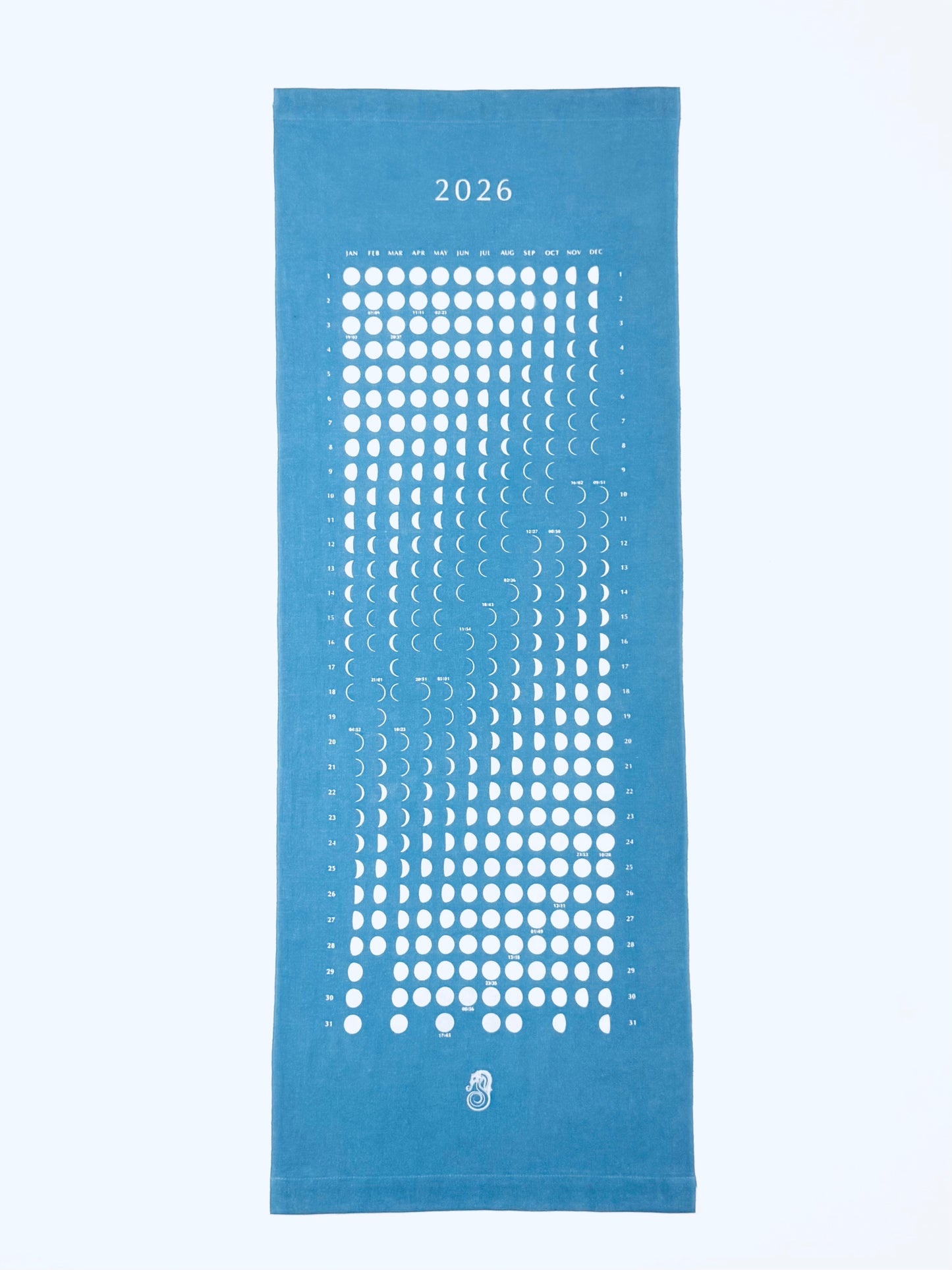 NEW!! 2024 Moon Calendar MARU “Maru” [Replacement] Sewn Tenugui Pale Blue